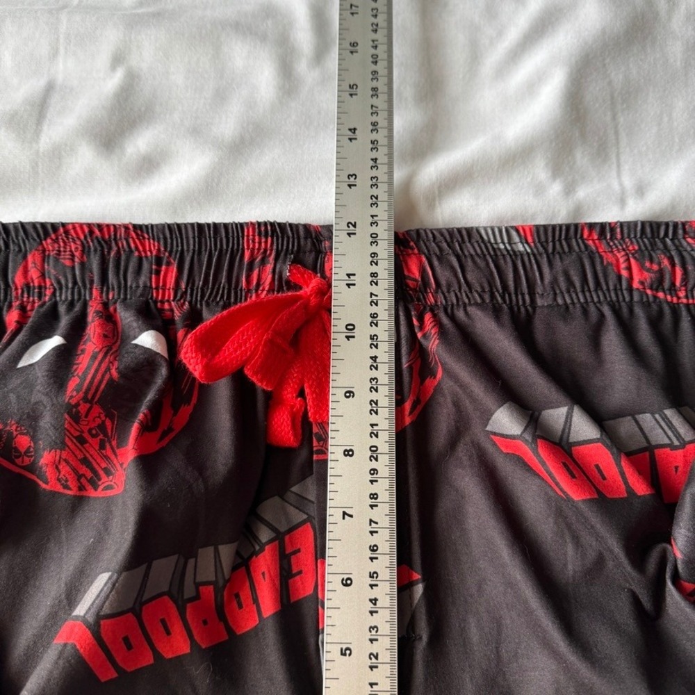 Marvel Deadpool Sleep Pants Black Red Logo Graphic Pajama Bottoms Mens Small - Picture 9 of 12